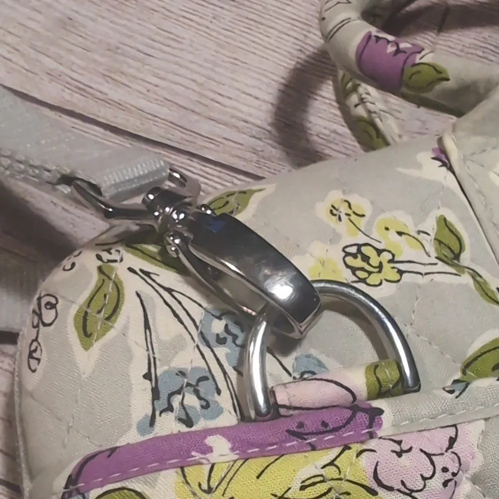 Vera Bradley Hard Laptop Bag Tote Village Gray With Floral Pattern